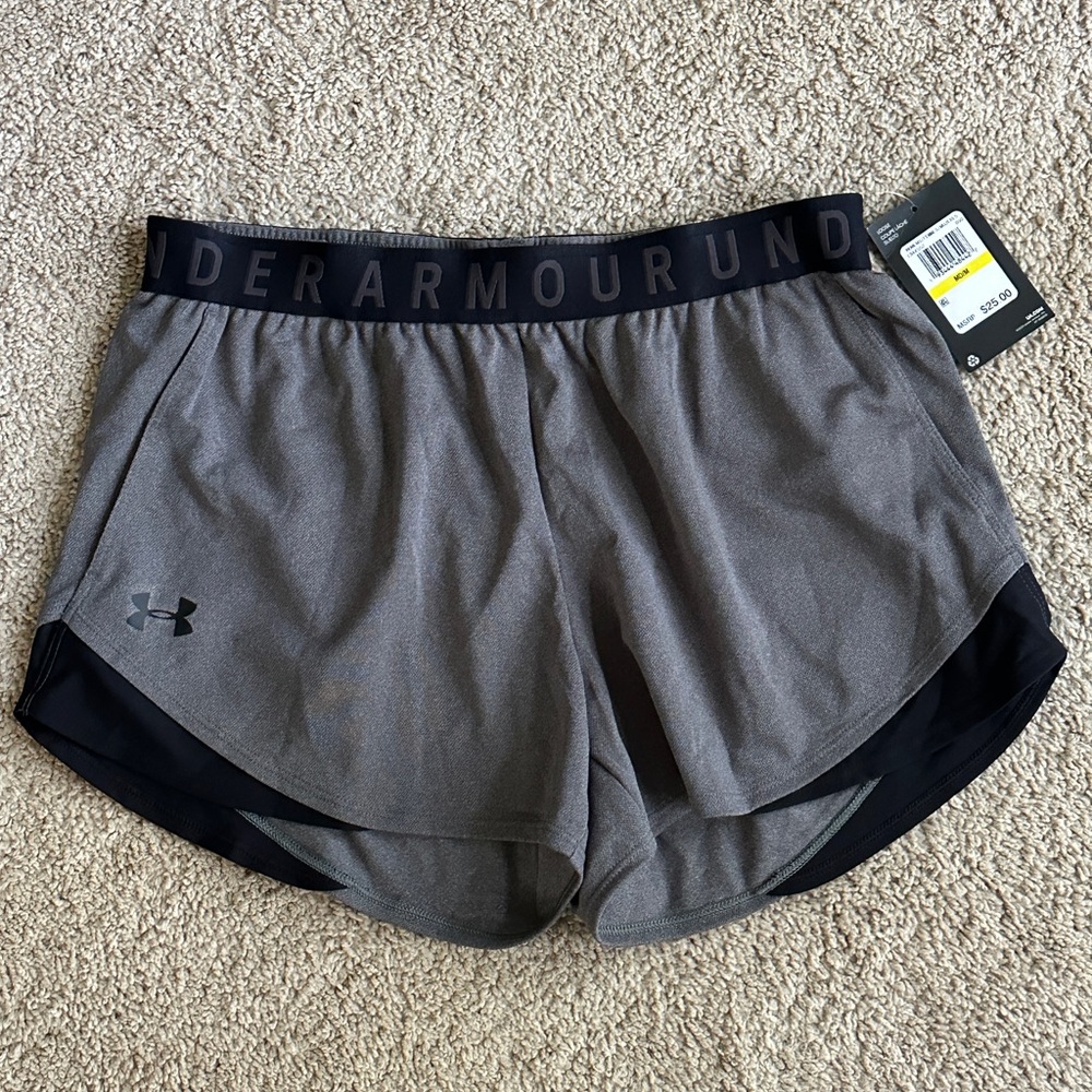 Under Armour Women's Black and Gray Athletic Shorts
